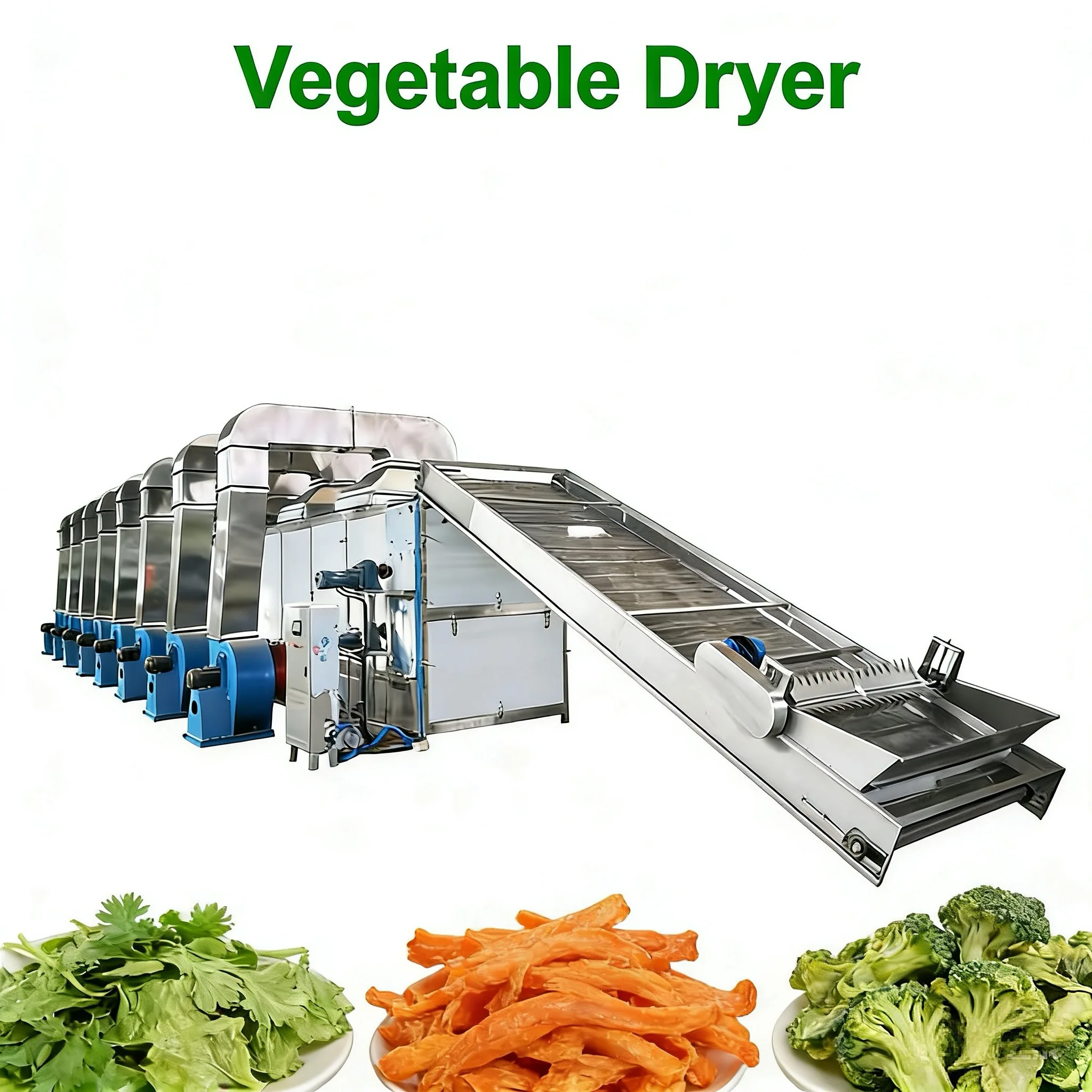 Automatic 500kg/H Fresh Fruits Vegetables Chips Washing Slicing Multi Layer Hot Air Drying Machine Line for Food Plant