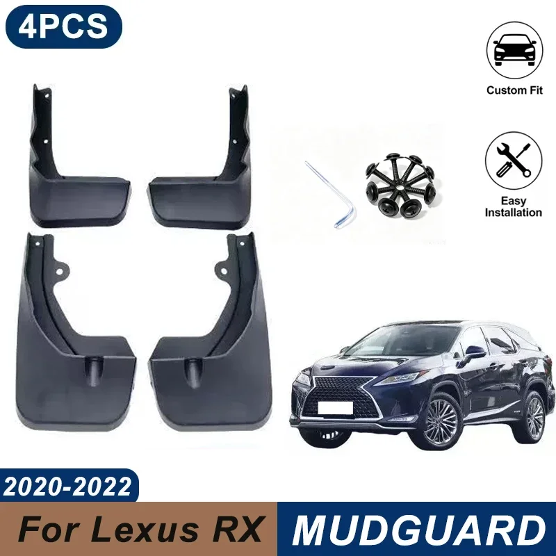 4PCS Car Mud Flaps For Lexus RX 2020-2022 Waterproof Anti-Splash Fender Mudguards Auto Exterior Accessories