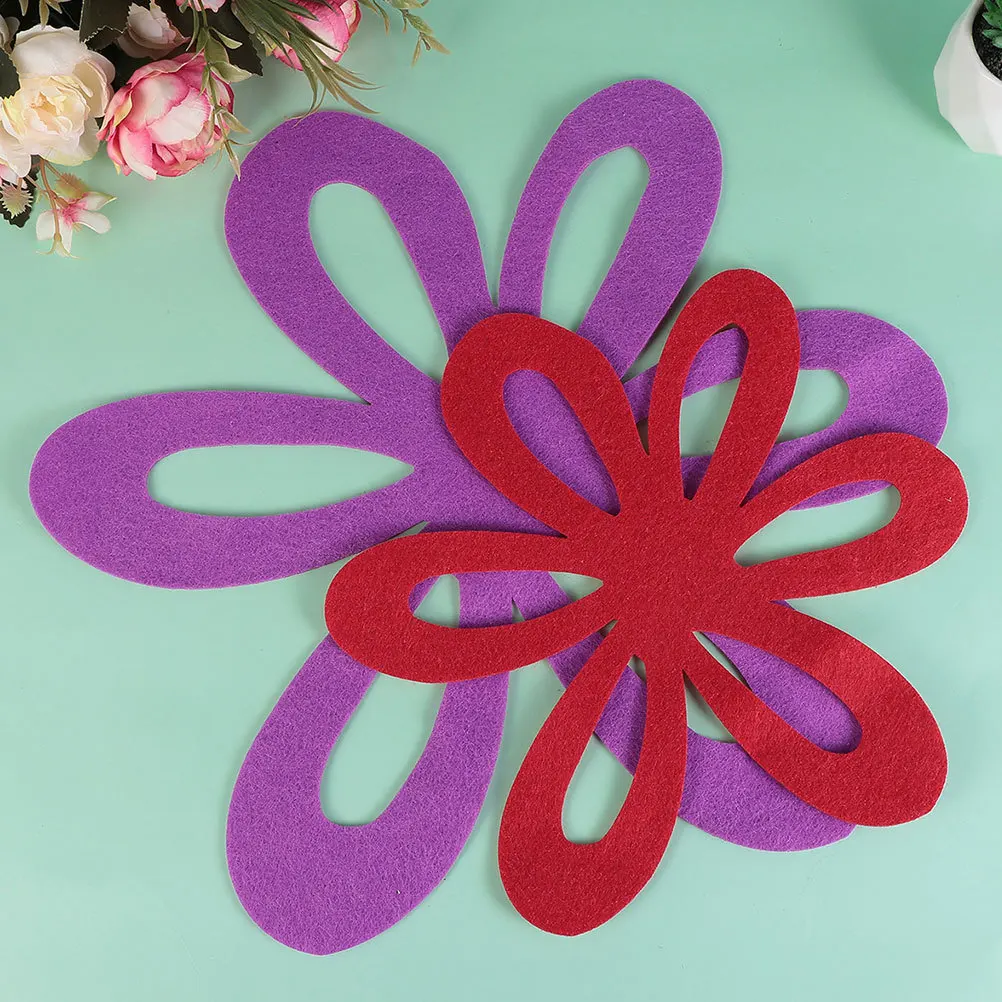 

4Pcs Flower Shape Table Mats Hollow Design Heat Insulated Pan Protectors Pot Holder Dining Table Protection Mat