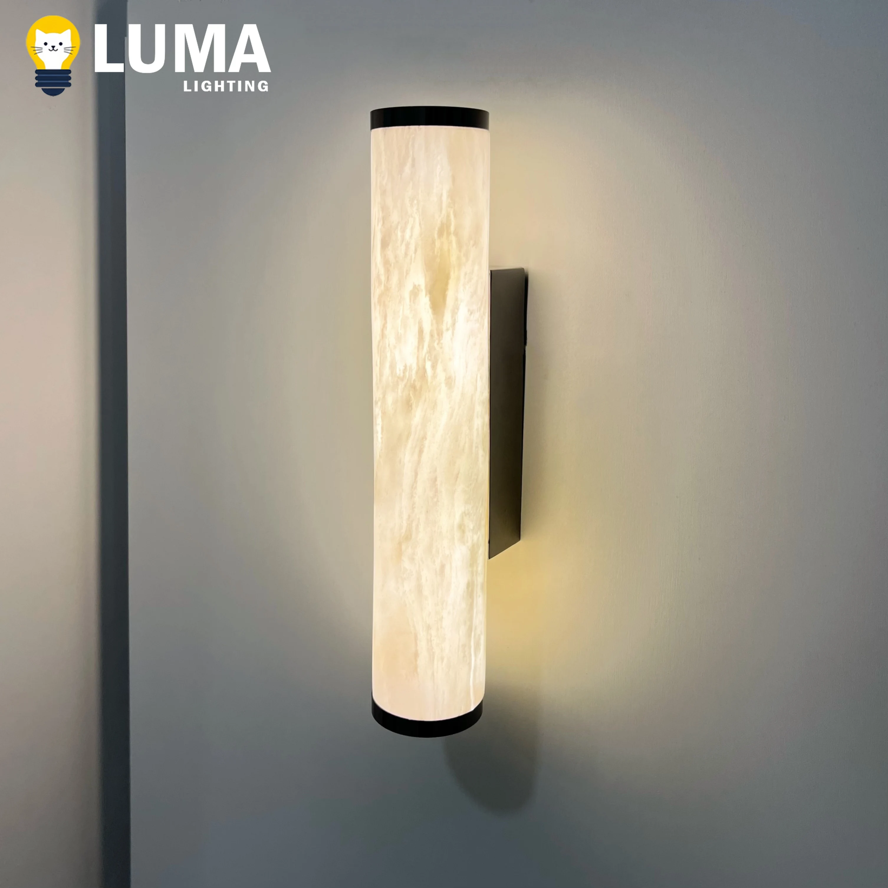 

Modern Luxury White Spanish Marble Wall Lamp, Alabaster Stone LED Wall Light for Bedroom Bedside Livingroom Aisle Corridor Decor