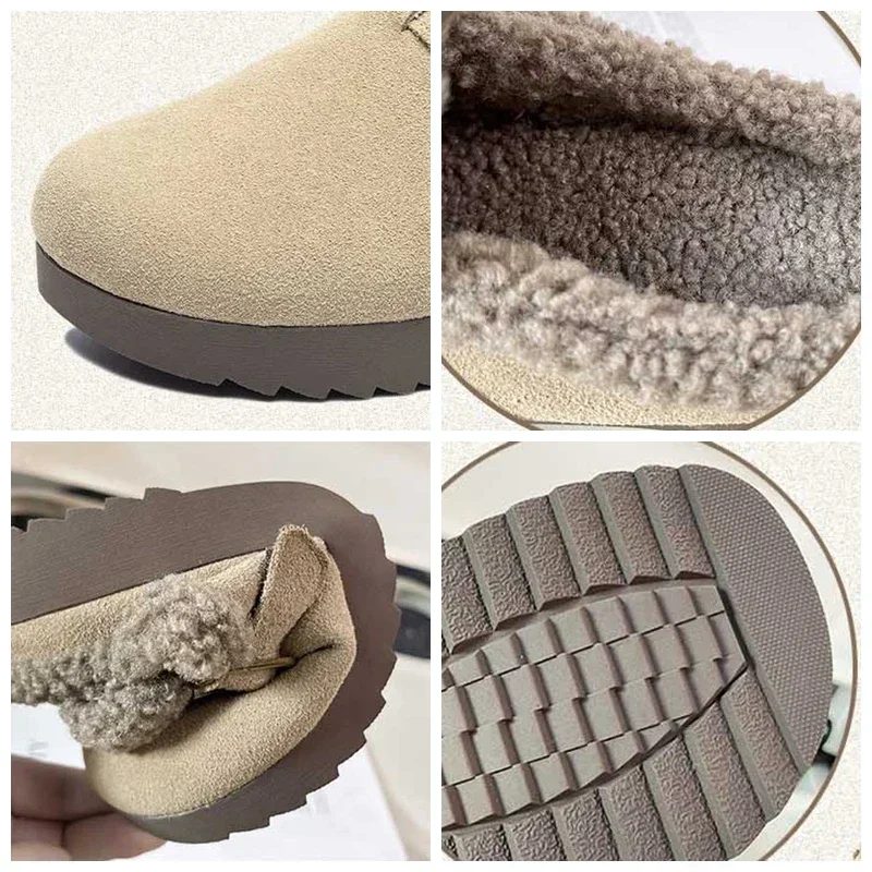 Koznoy 2.5cm étnico camurça de vaca couro genuíno inverno pelúcia quente feminino apartamentos lazer deslizamento em chinelos primavera outono sapatos confortáveis