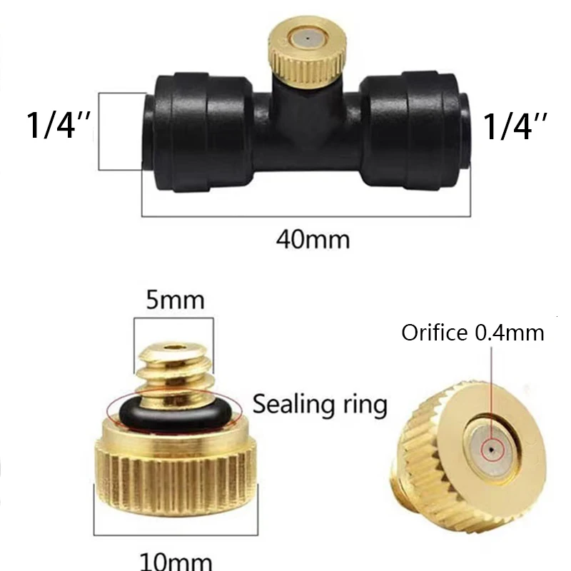 Free Shipping DIY 59FT (18M) Misting Tube  +20 Brass Mist Nozzles + (3/4”) Adapter for Outdoor Patio Misting Cooling System