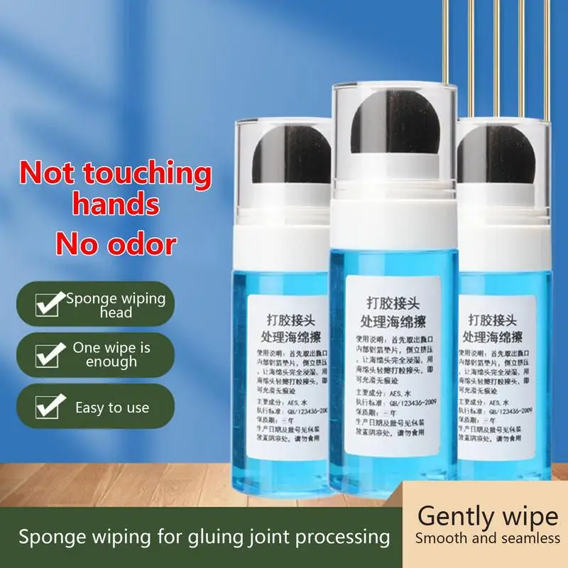 Gluing Traceless Scrub Sponge 50ml Non-Trace Glue Joint Wiping Sponge Head Wipe Multi-use Corner Protector Glue For Ground Wall