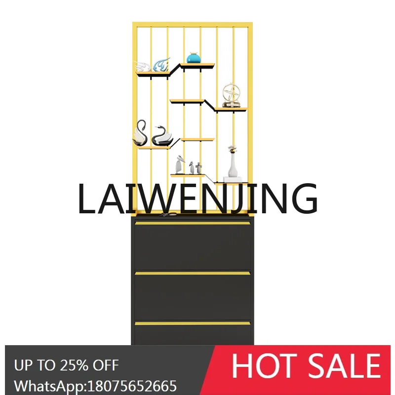 

RWJ Screen Hallway Shoe Cabinet Integrated Home Doorway Living Room Light Luxury High-End Partition