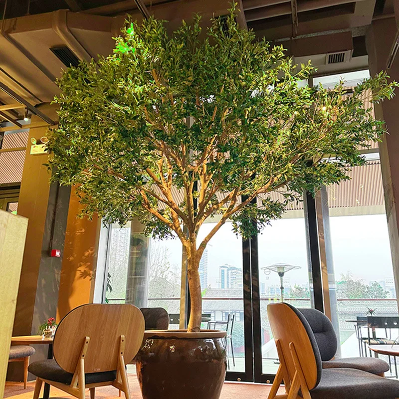 Simulation olive tree large-scale floor-to-ceiling bionic green plants indoor and outdoor landscape decoration