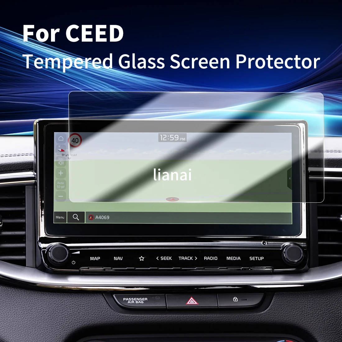 

Carplay Screen Protector Tempered Glass Protective Film Navigator Auto Car Stickers Accessories For 22 kIa CEED