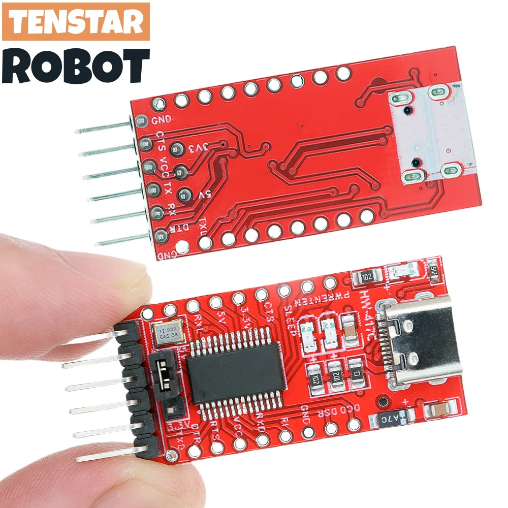 TENSTAR  FT232RL Type-C USB 3.3V 5.5V to TTL Serial Adapter Module FT232 USB TO TTL 232 For Arduino Pro Mini