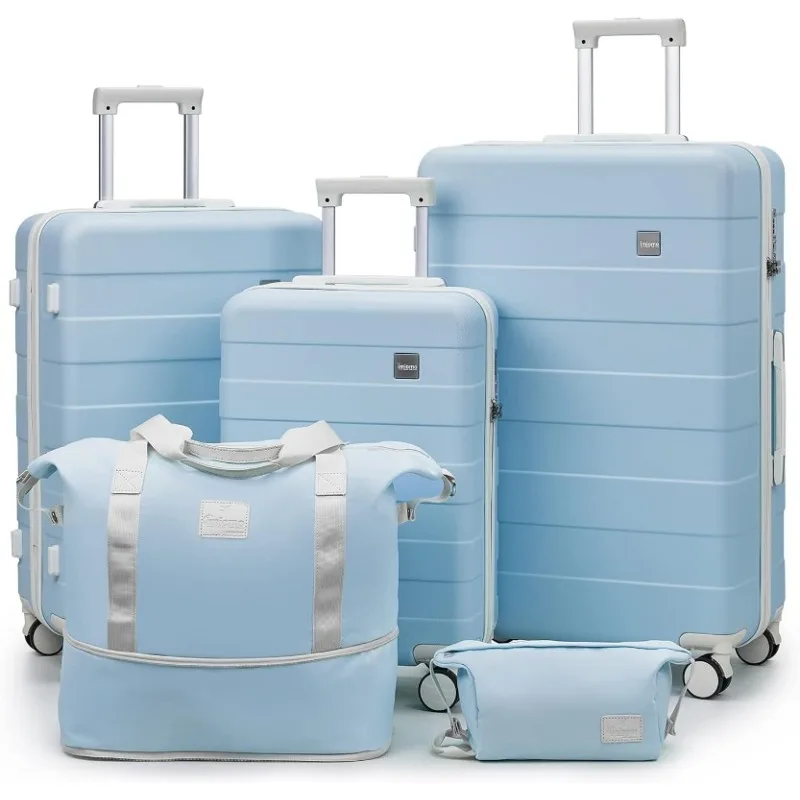 

5PCS Set Luggage Sets,Suitcase with Spinner Wheels,, with TSA Lock