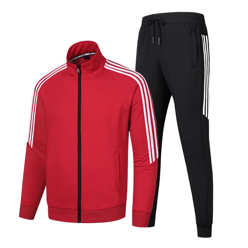 Sportswear Men's Set Three Stripes Couple's Sportswear Gym Training Clothes Running Suit Hot Long Sleeve Sets For Women 2 Pieces