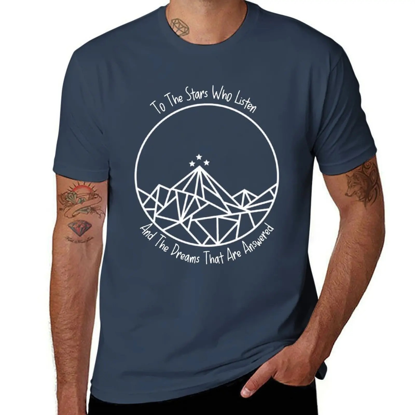 

To The Stars Who Listen And The Dreams That Are Answered - ACOTAR T-Shirt anime figures oversize t-shirts man t shirts for men