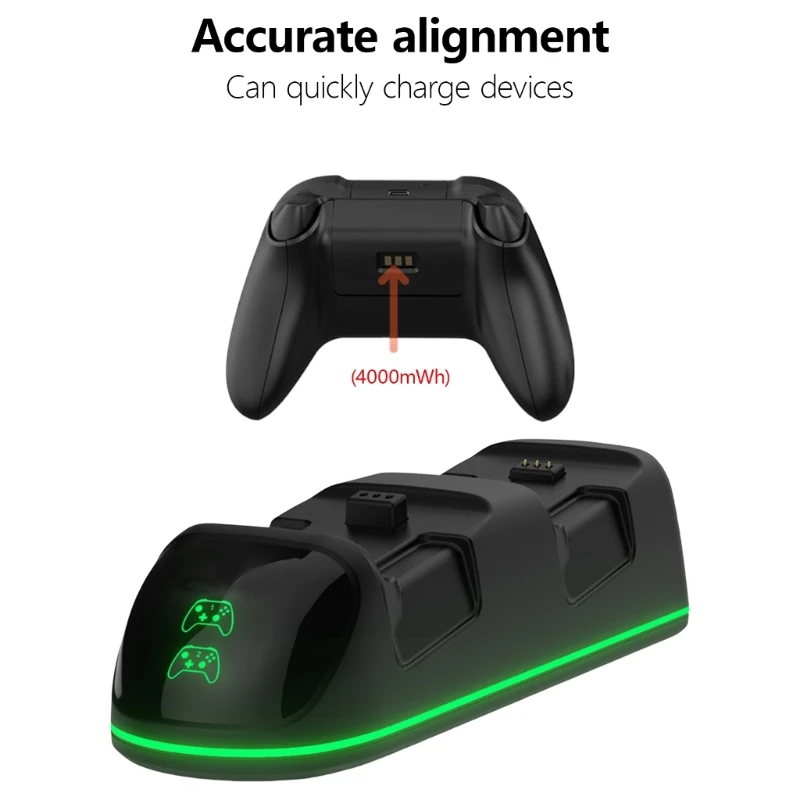 Double Slot Charging Stand Versatile Charging Solution Small Double Controller Chargers for  Gaming Controllers