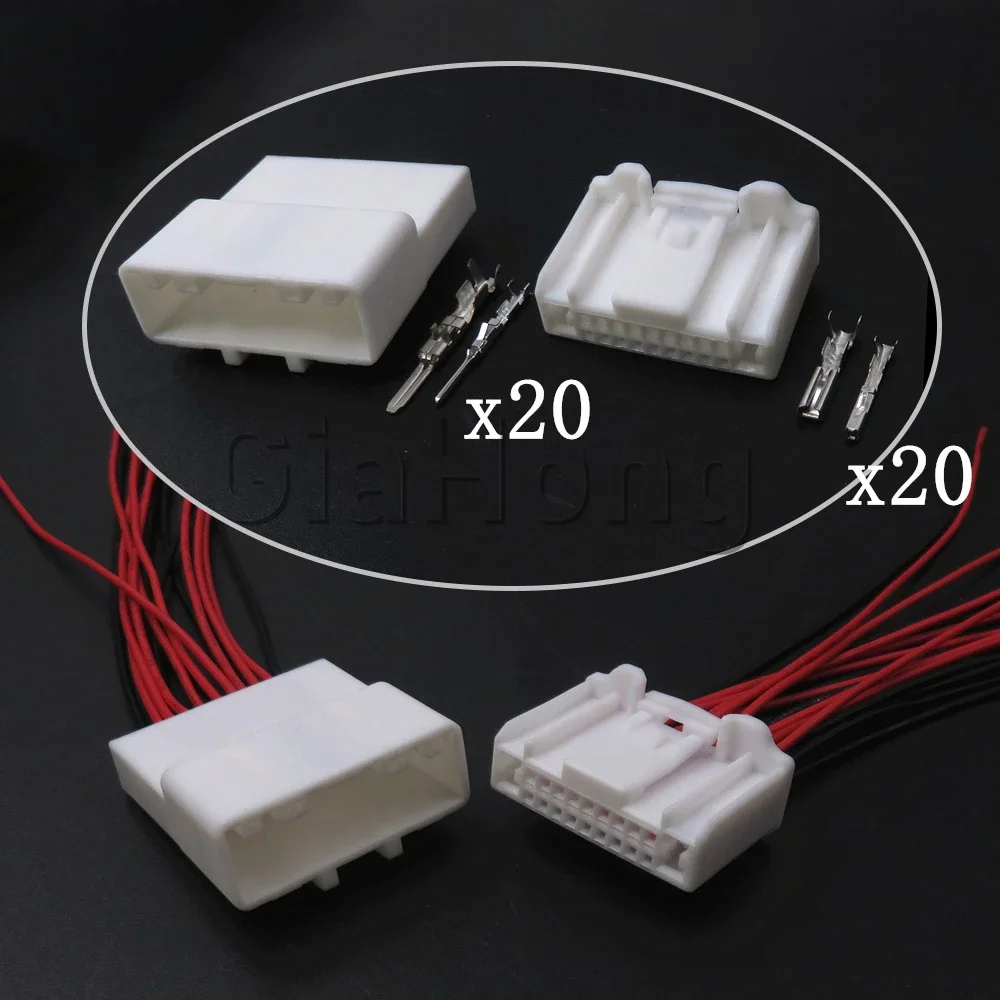 1 Set 20 Ways 1674646-1AC Assembly Part Auto Navigation Modification Cable Socket 2040487-1 Car CD DVD Player Plug For Nissan