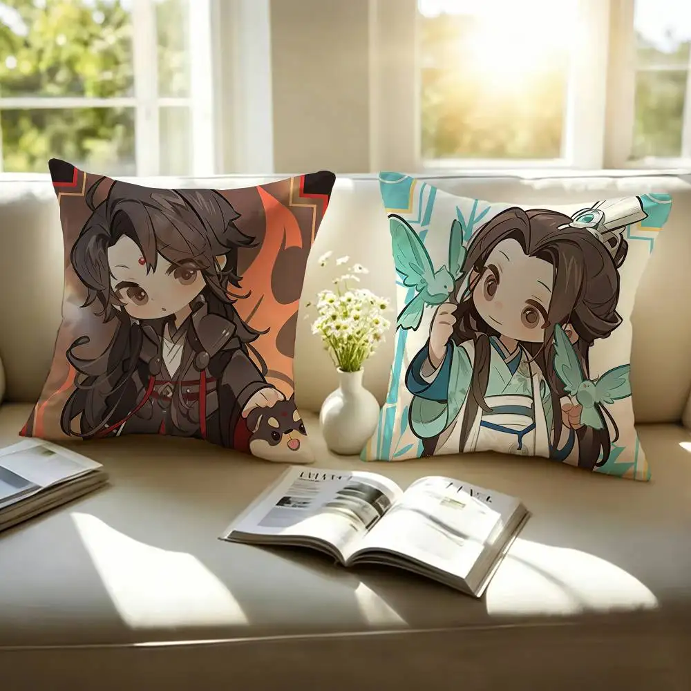 Scum Villain Self Saving System Square Double-Sided printed Pillow Case Bedroom Bedside Pillow Sofa Cushion Cover