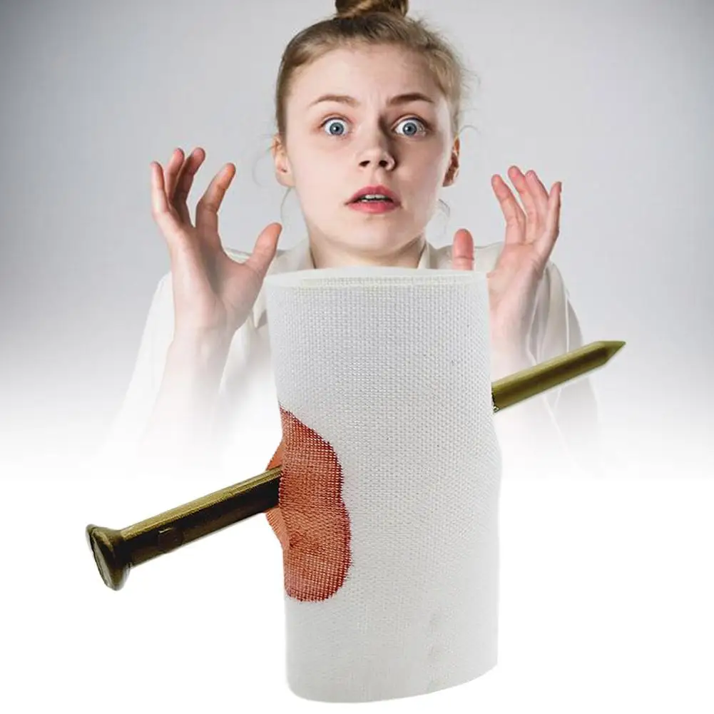 Wholesale Scary Fake Nail Through Finger Prank Toy Kids Novelty Magic Halloween Scare Trick Joke Toy Practical Fool Jokes Gags