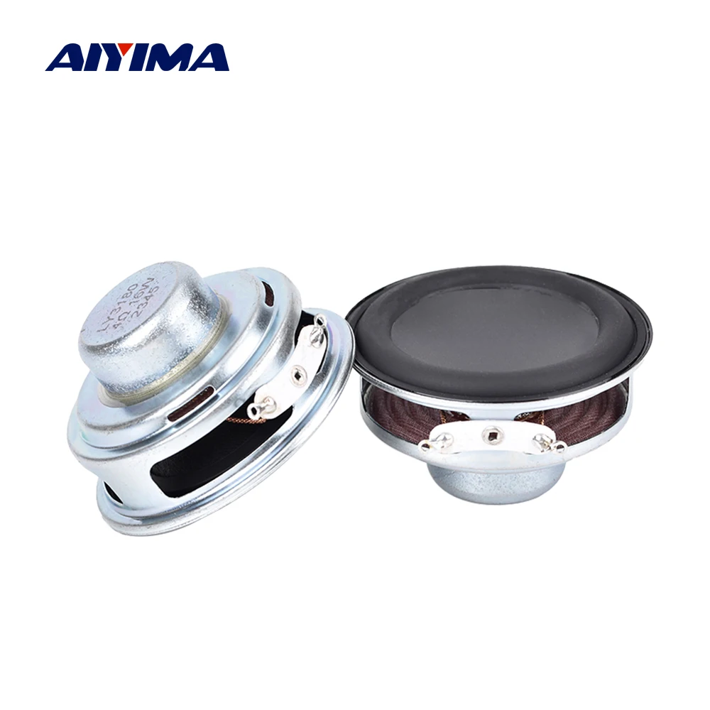 AIYIMA 2pcs 2.25 Inch Full Range 4Ohm 10W Speakers Waterproof  Round Rubber Edged Dual Magnetic DIY Bluetooth Loundspeaker