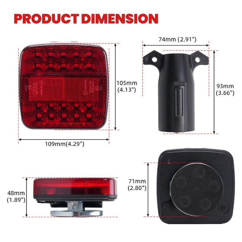 Cars Wireless LED Lights Warning Lights Rechargeable Magnetic Trailer Light Rear Tail Light Automobiles Modification Accessories