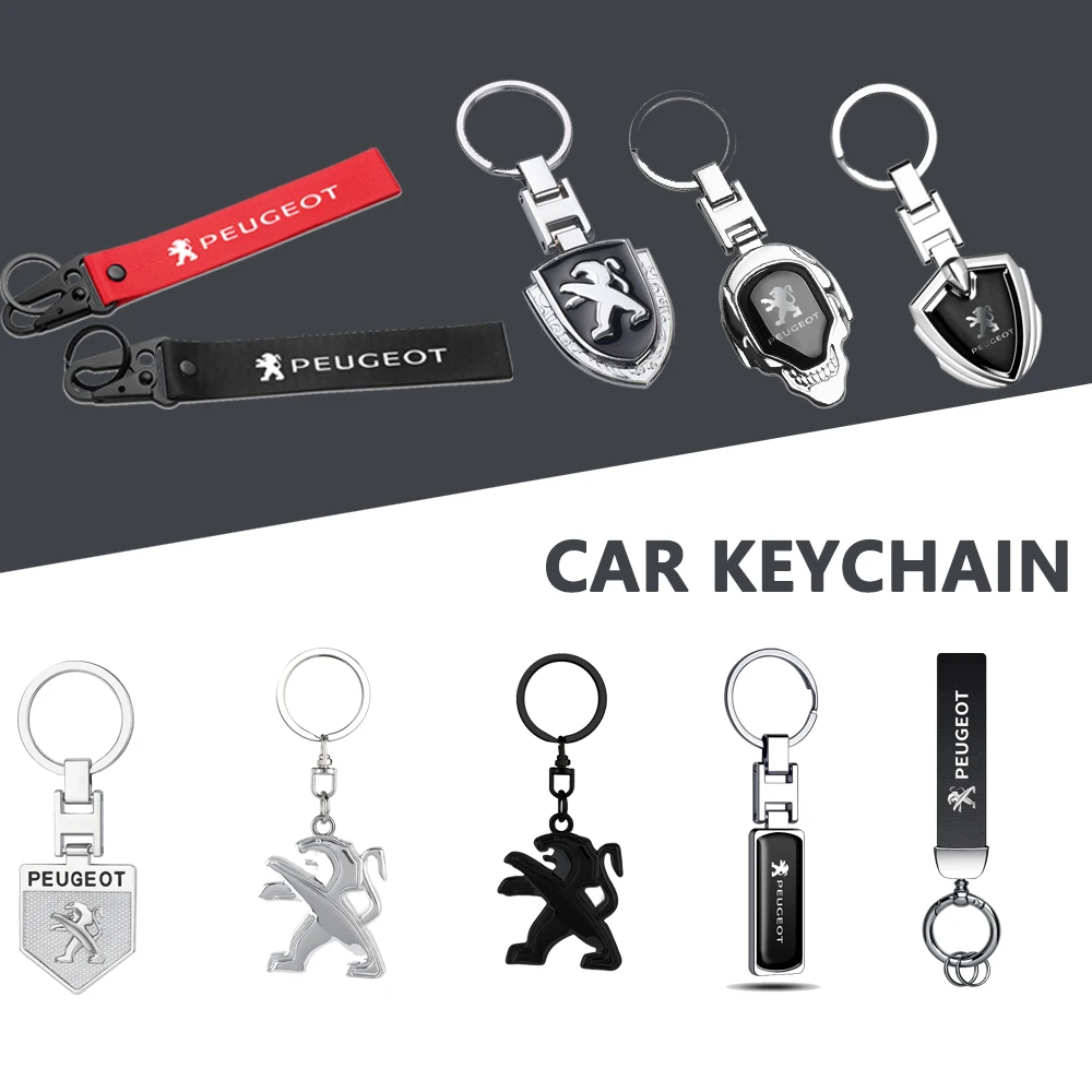 Metal Car Key Ring Keychain Creative Key Holder Pendant For Peugeot 206 307 308 3008 207 208 SW 407 508 2008 5008 107 106 205