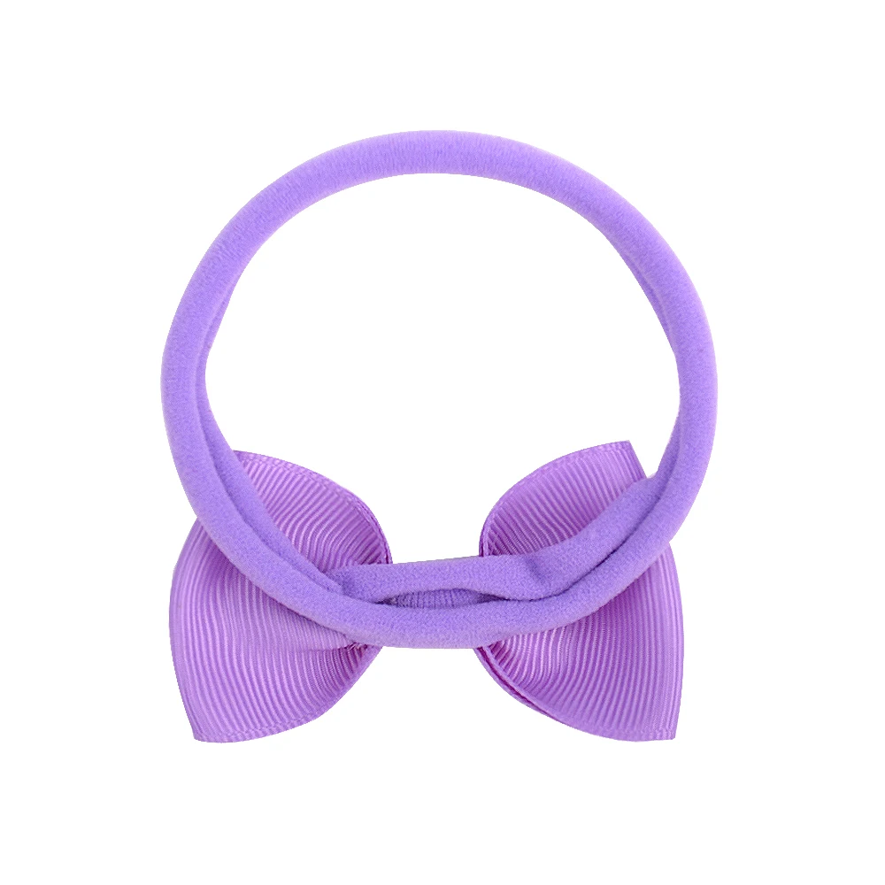 6Pcs/set Solid Color Grograin Ribbon Bowknot Headband For Girls New Headwear Elastic Hair Bands Infant Kids Hair Accessories