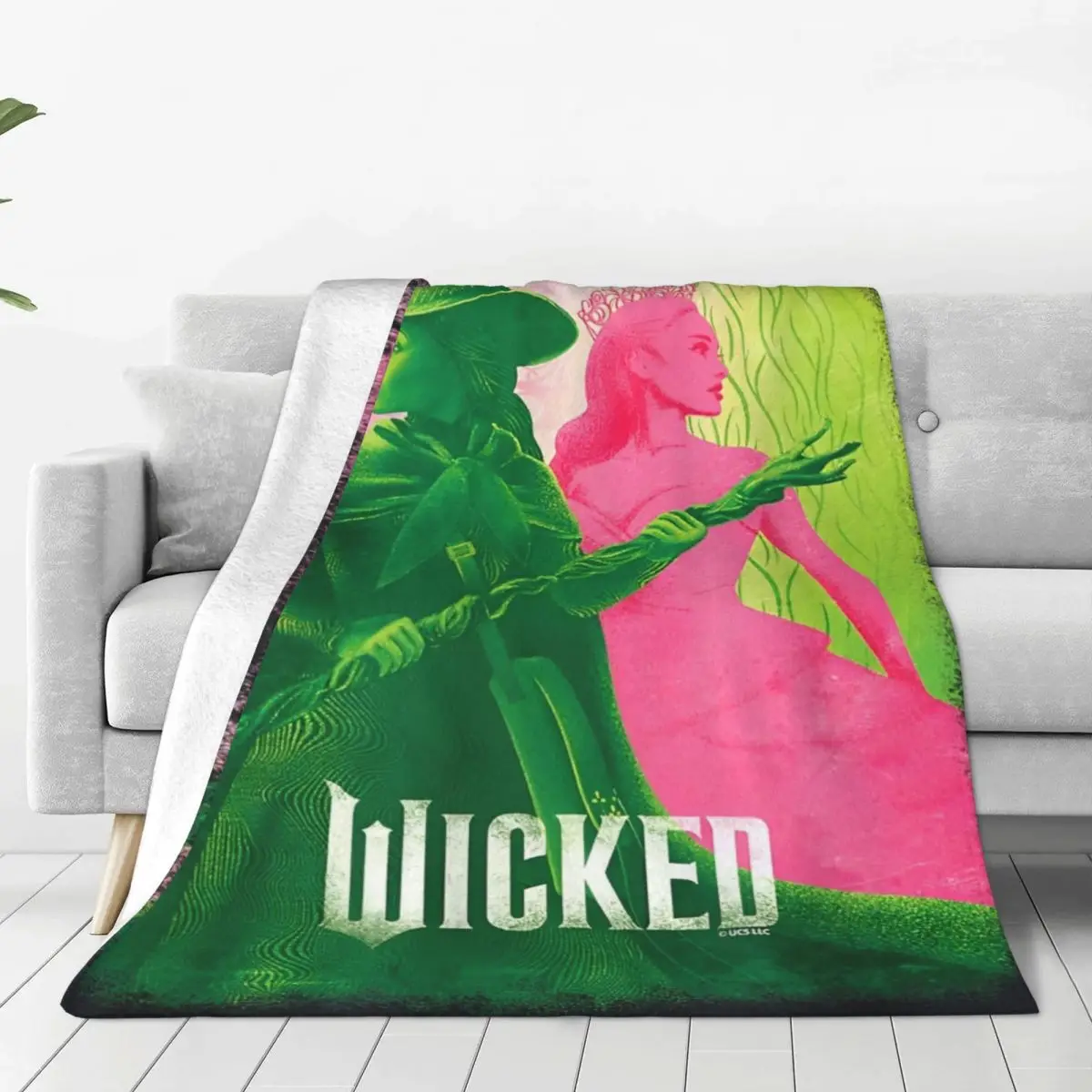 Wicked Elphaba & Glinda Tonal Blankets Quality Super Warm Throw Blanket Winter Girls Boys Couch Chair Sofa Bed Street Bedspread