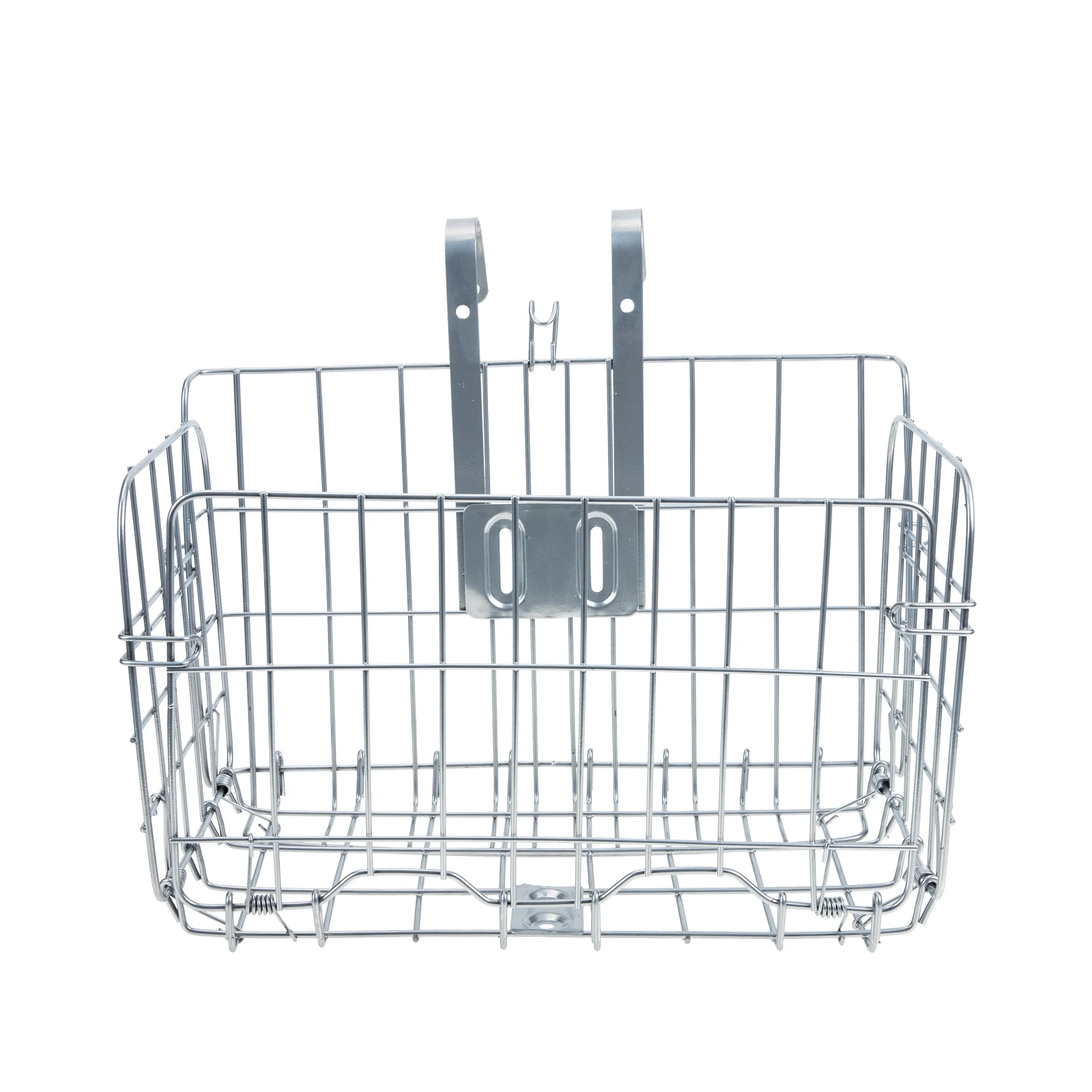 

Bicycle Basket Bike Front Storage for Mountain Handlebars Portable Durable Iron Scratch Resistant Two Hooks Fits Models Cycling