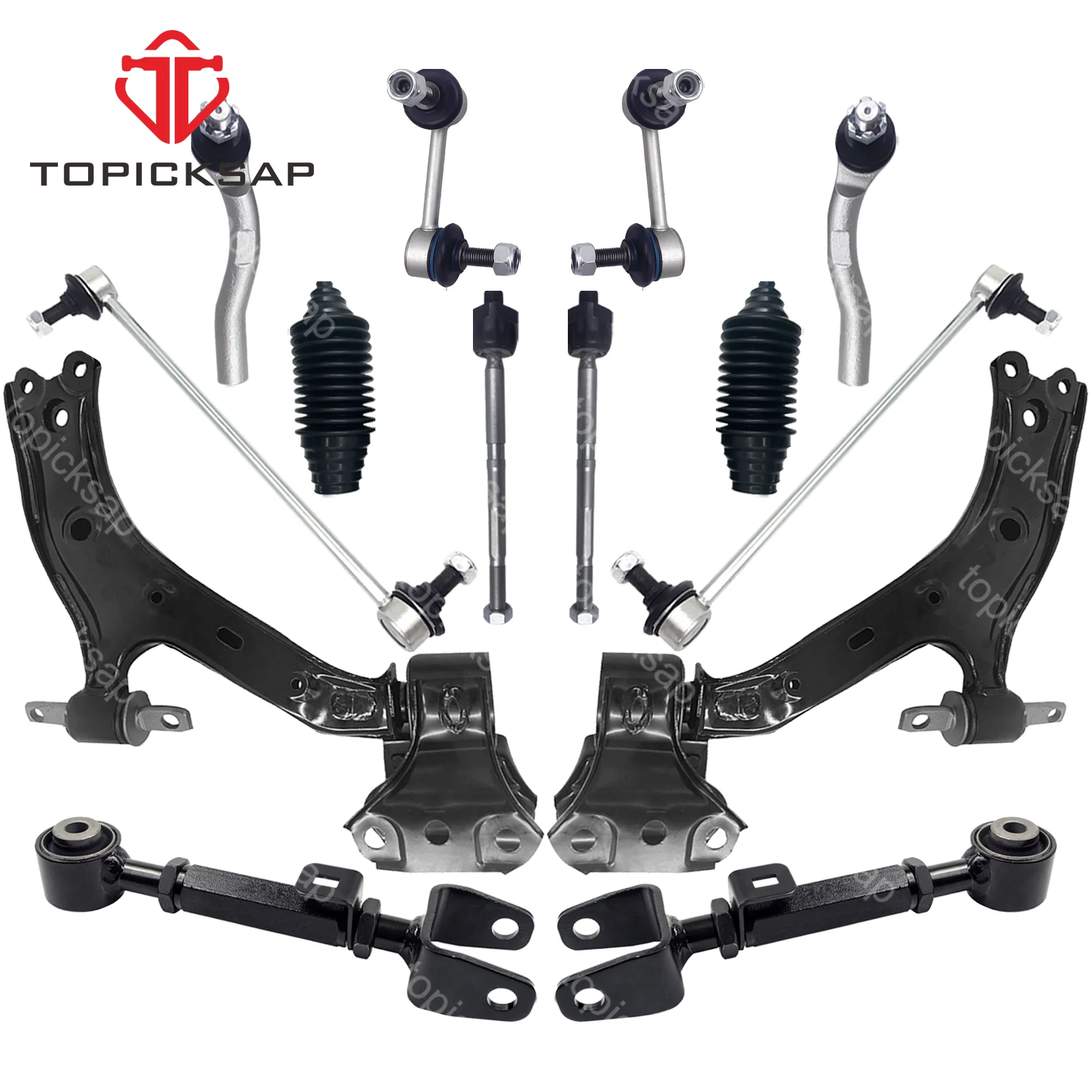 

TOPICKSAP Front Lower Control Arms Ball Joint Tie Rods Sway Bar Links 14pcs Kit for Honda CRV CR-V 2012 2013 2014 2015 2016