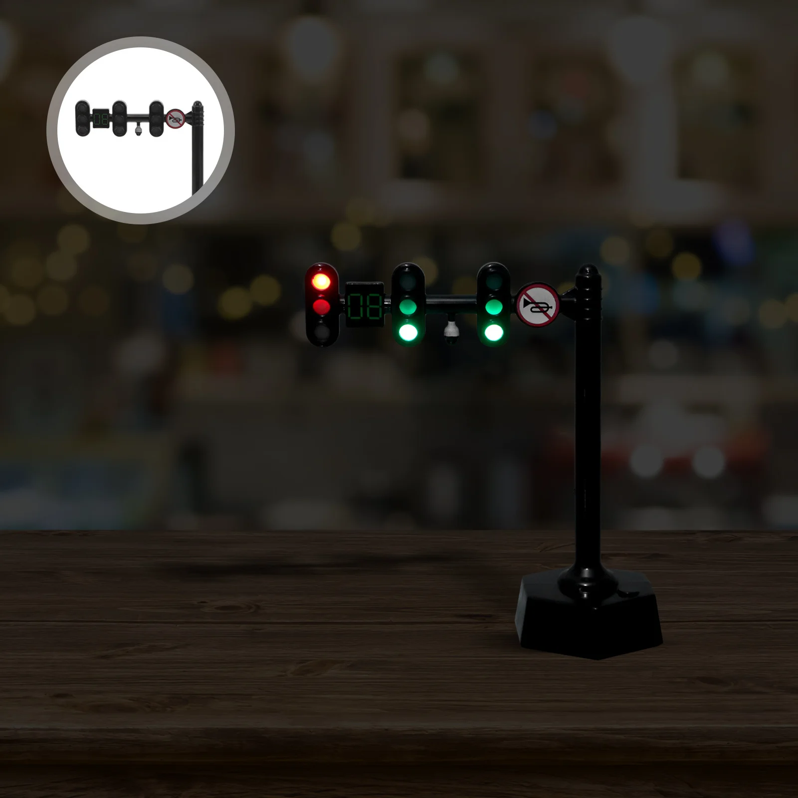 ไฟจราจรจำลองเสียงและแสงสมจริง สำหรับเด็กเรียนรู้การจราจร เปลี่ยนสีอัตโนมัติ ไฟหยุดสำหรับเล่นบทบาทสมมติในทราย