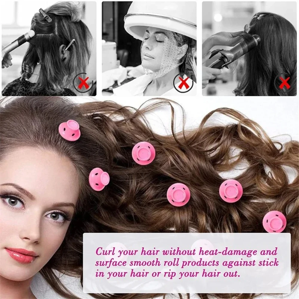 10/20PCS Soft Rubber Hair Curlers Silicone Heatless Hair Rollers Clips No Hurt Hair Rollers Hairdressing DIY Hair Styling Tools