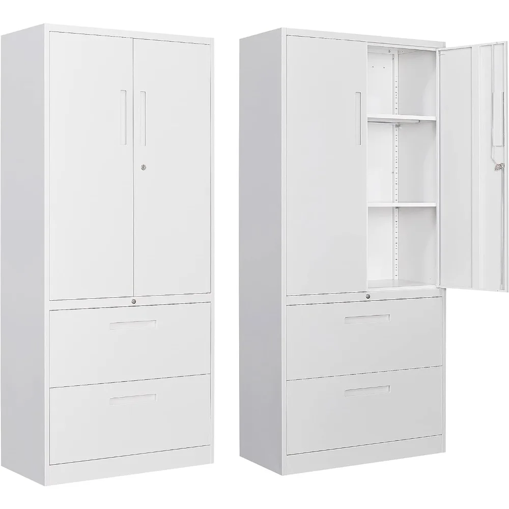 

Metal Storage Cabinet with Drawers, 71" File Cabinets for Home Office, Locking Steel Storage Cabinet with Doors