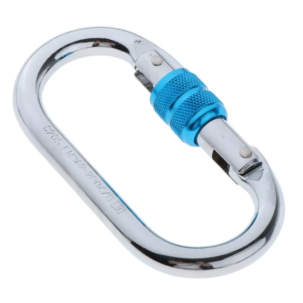 25KN Aluminum Screw Locking Carabiner O-Ring Key Chain Clip Snap Hook for Clibming Yoga Hammock Swing Camping Hiking