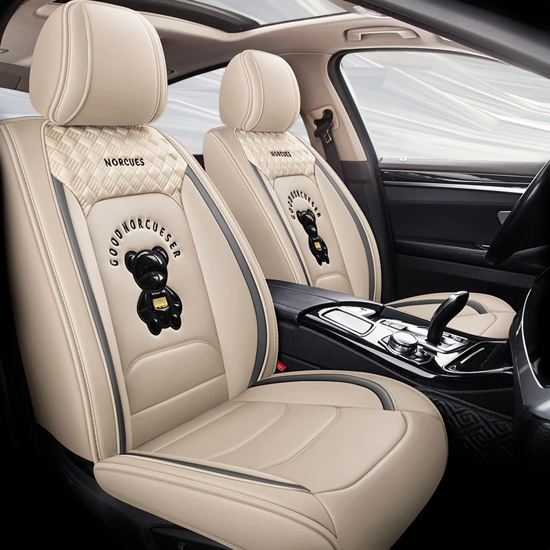 

Car seat cover Four seasons general new cartoon leather hemp all-inclusive sedan SUV five seats full set seat cover cushion
