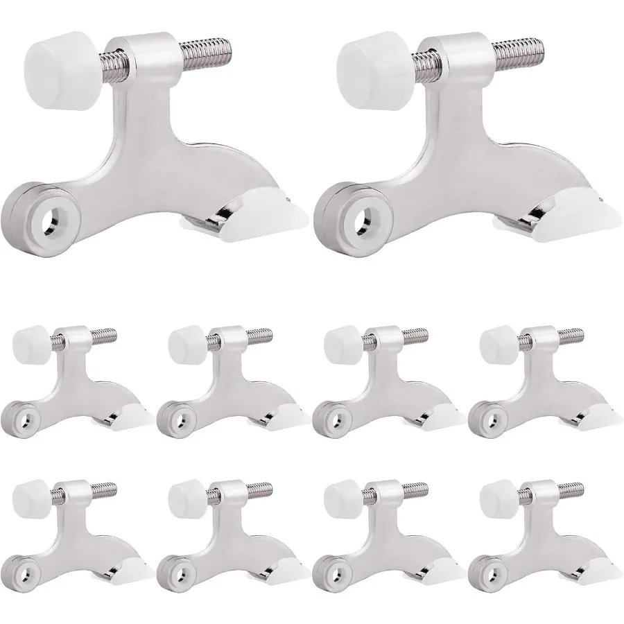 

Дверной стопор с шарнирным штифтом, сверхпрочный металлический регулируемый дверной стопор с резиновыми насадками для бампера, серебристый