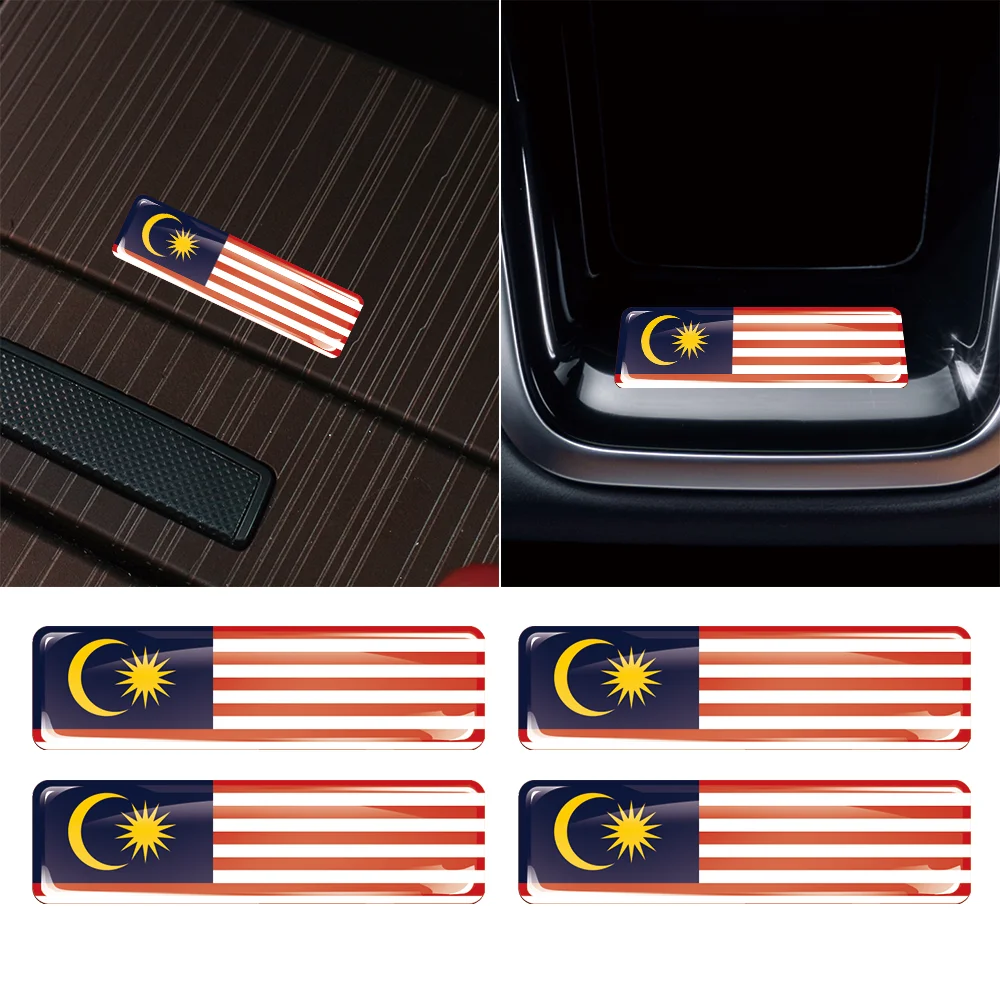 

3D Epoxy Resin Car Sticker Malaysia Flag Body Trunk Logo Sticker Car Motorcycle Personalized Decoration Sticker Car Accessories
