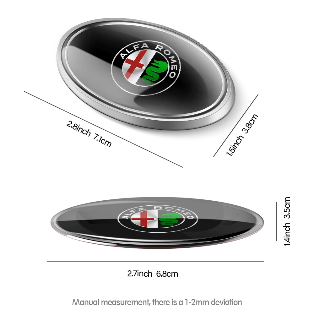 1pc 3D Aluminium Ellipse Car Emblem Alfa Romeo Badge Decal Decorative Stickers For Alfa Romeo Giulietta GT 159 147 Accessories