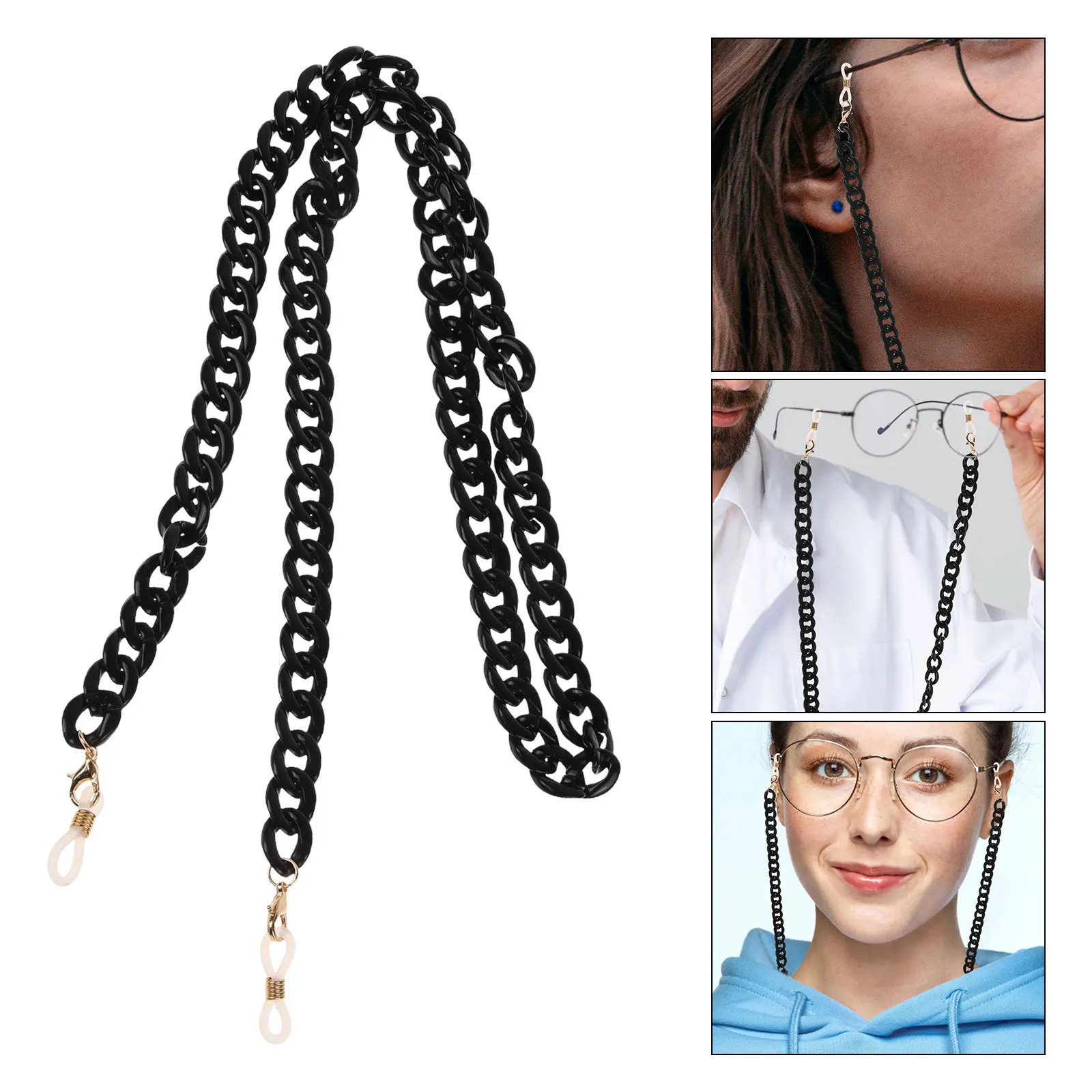 

1Pcs Anti-Slip Acrylic Glasses Chain Durable Eyeglasses Hanging Rope for Masks Glasses Multi-Purpose Non-Skid Strap