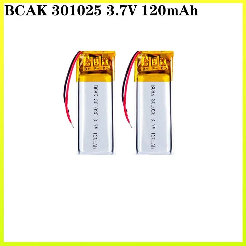 BCAK 8PCS 301025 Hight Quality Polymer Lithium Battery 120mAh  for Bluetooth Headset Recording Pen Small Toys Bluetooth Audio