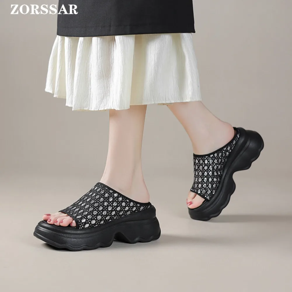 

New Open Toe Women's Wedge Sandals White Summer Fashion Breathable Comfortable Sandals Woman Buckle Female Footwear Woman Shoes