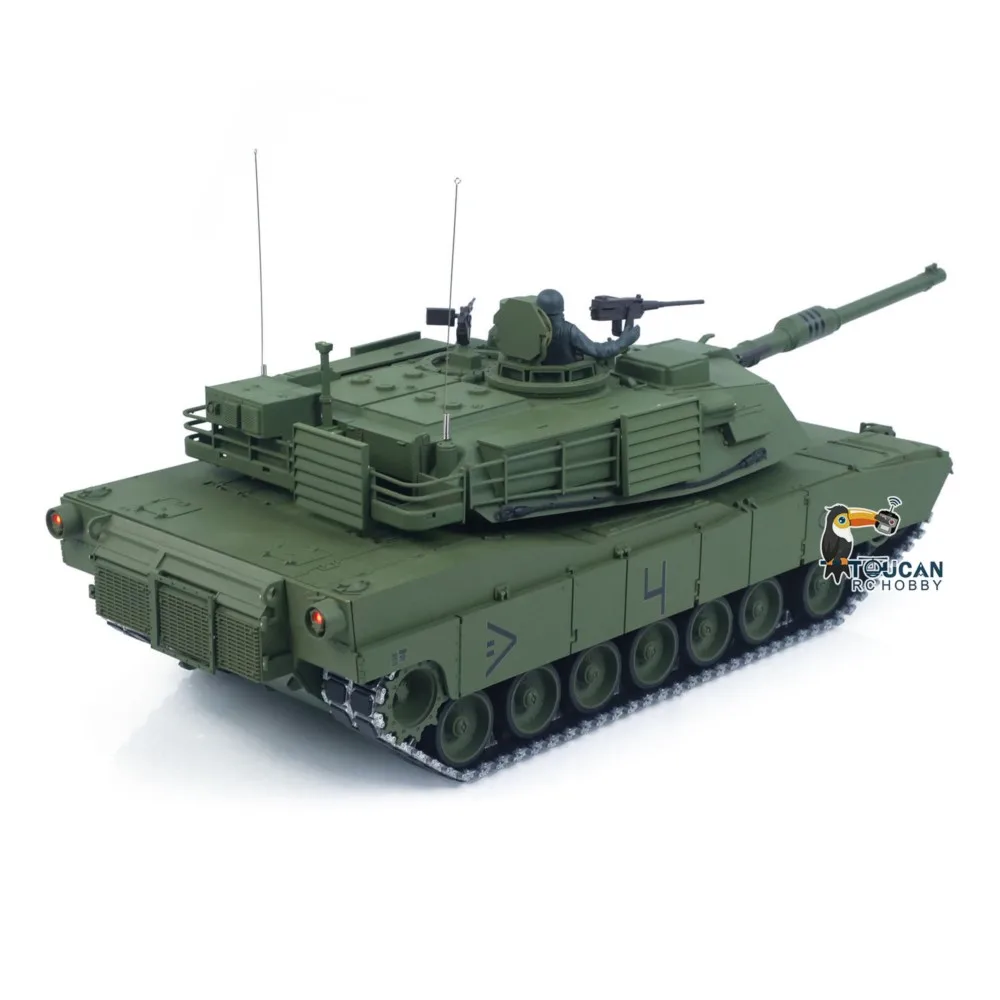 1:16 TOUCAN Remote Control Battle Tank 3918 Abrams M1A2 Metal Gearbox 360 Rotation Barrel Recoil Elevation Laser Aiming Light