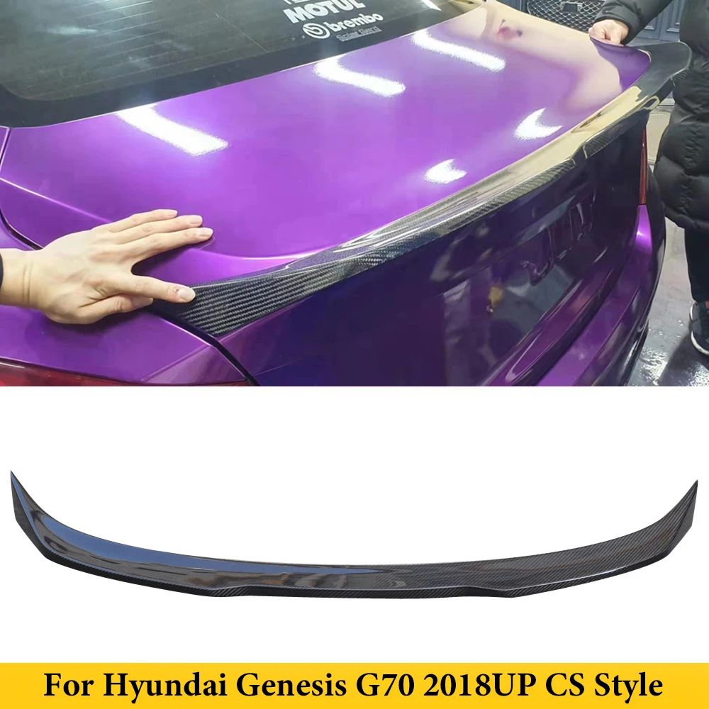 For Hyundai Genesis G70 2018 UP Carbon Fiber CS Style Rear Spoiler Trunk Lip Wing Auto Tuning