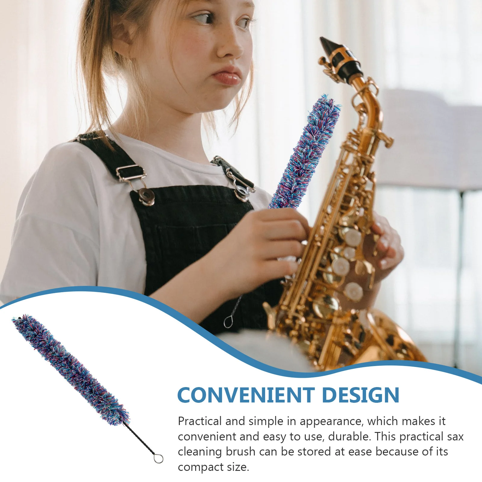 

Saxophone Cleaning Brush Premium Polyester Alloy Durable Compact Portable Sax Maintenance Cleaning Tool Sax Cleaner
