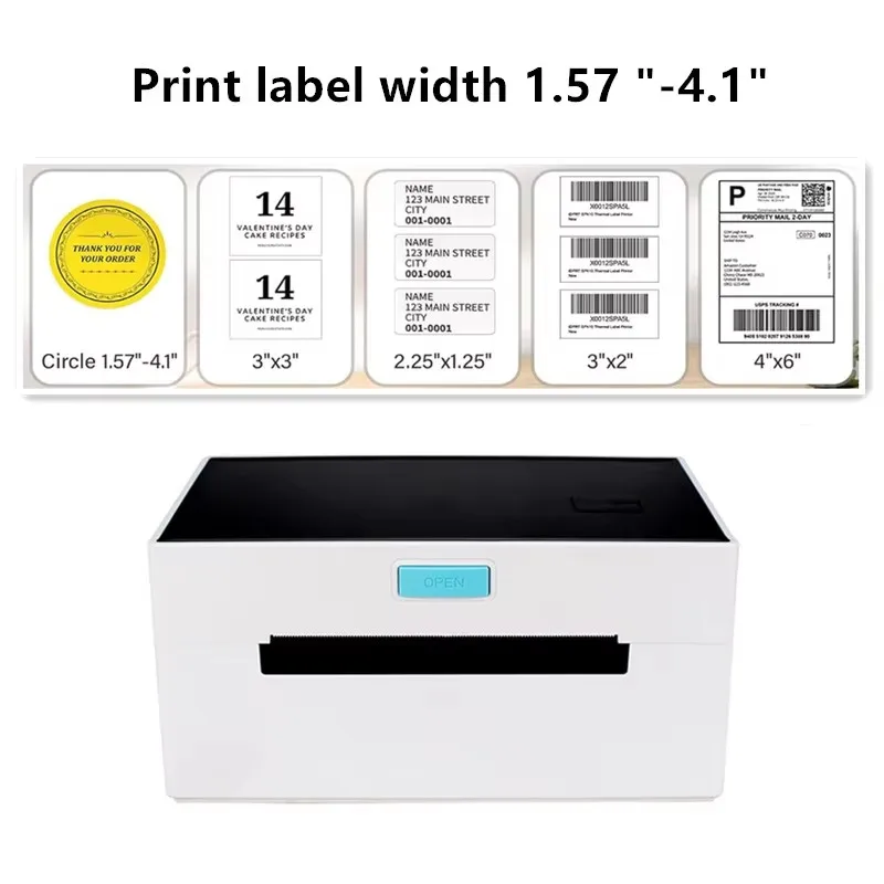 

4x6 Shipping Label Printer USB Bluetooth Thermal Label Printer for Shipping Packages Supports Android iPhone Windows Mac