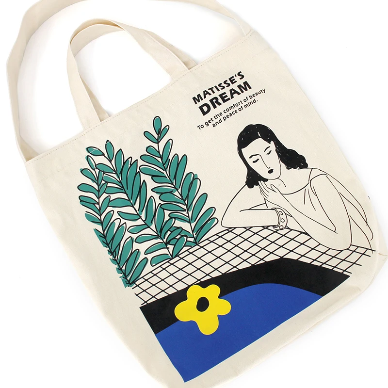 Imagem -05 - Bolsa de Ombro Princesa Feminina Sonho de Matisse Bolsa Grande Grande Compras Bolsas de Lona Tendência de Verão 2024