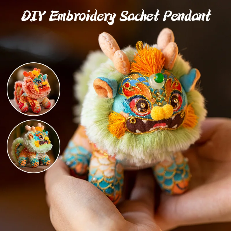 

Handmade Diy Material Kirin Sachet Pendant Unfinished Pixiu Embroidery Sachet Chinese Style Auspicious Beast Sachet Crafts