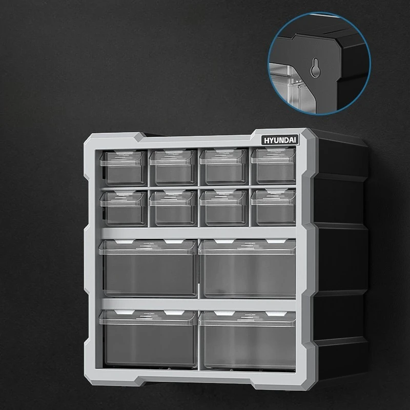 Multi-Drawer Parts Organizer Cabinet, Plastic Storage Box Adjustable Compartments for Screws, Drill Bits, Hardware Tools JT40