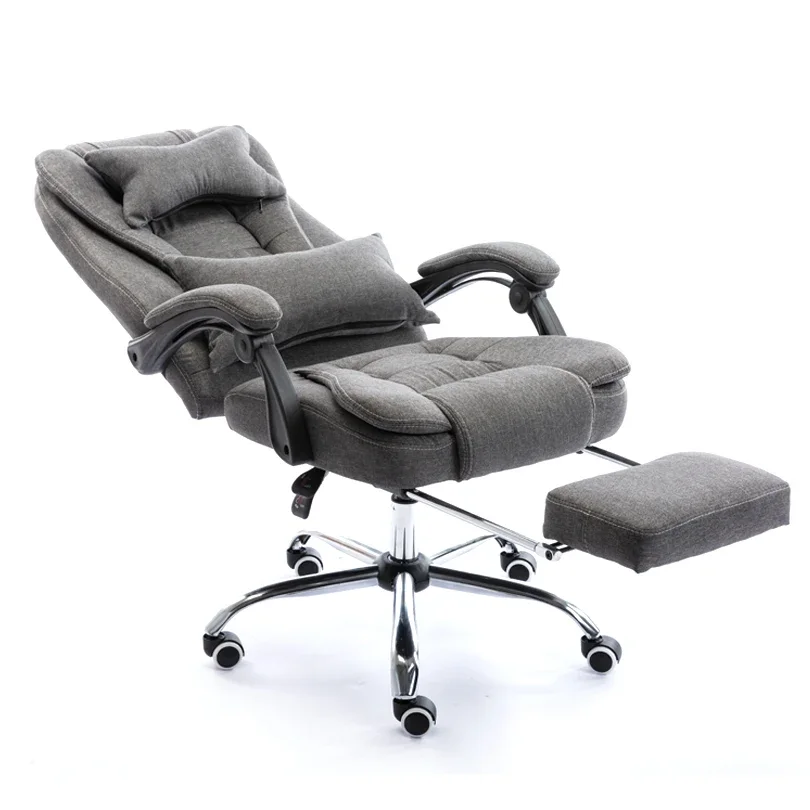 Fabric home computer chair lunch break can lie down leather cowhide office boss chair ergonomic chair stool