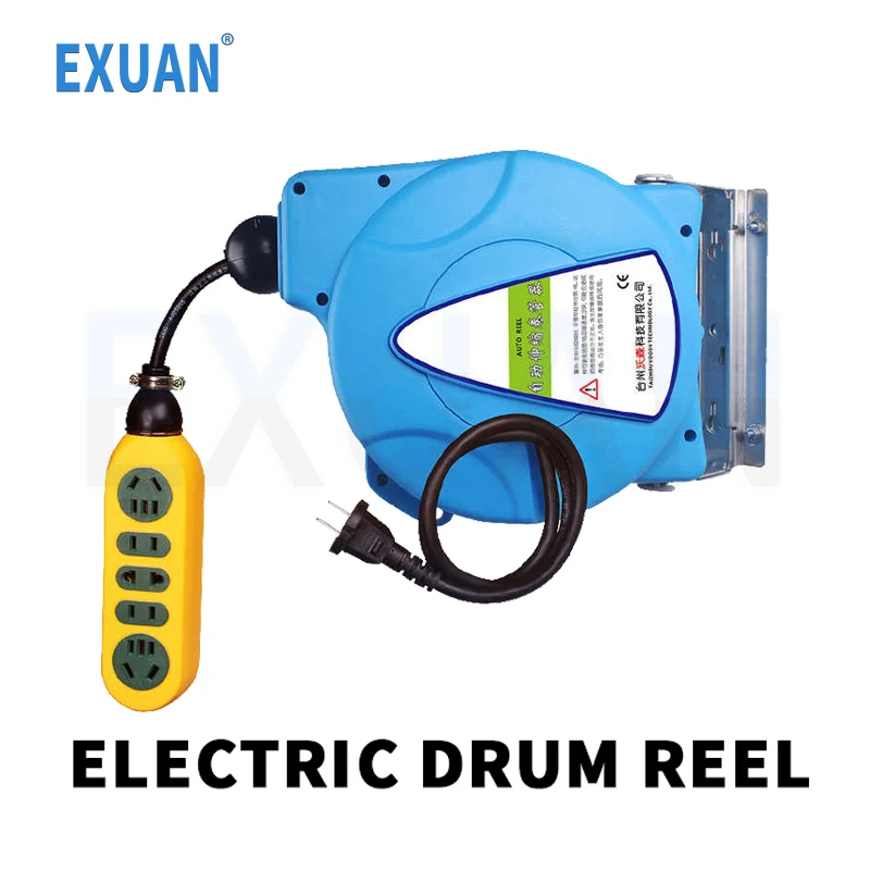 3KW 10M Electric Drum Reel Automatic Telescopic Reel Copper Hose Reel Wire Suspension Pipe Rolling Device Reel Cable Rewinder