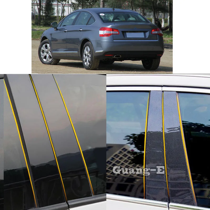 

Car PC Material Pillar Post Cover Door Trim Window Piano Black Molding Sticker Plate Parts For Citroen C5 2010 2011 2012-2019