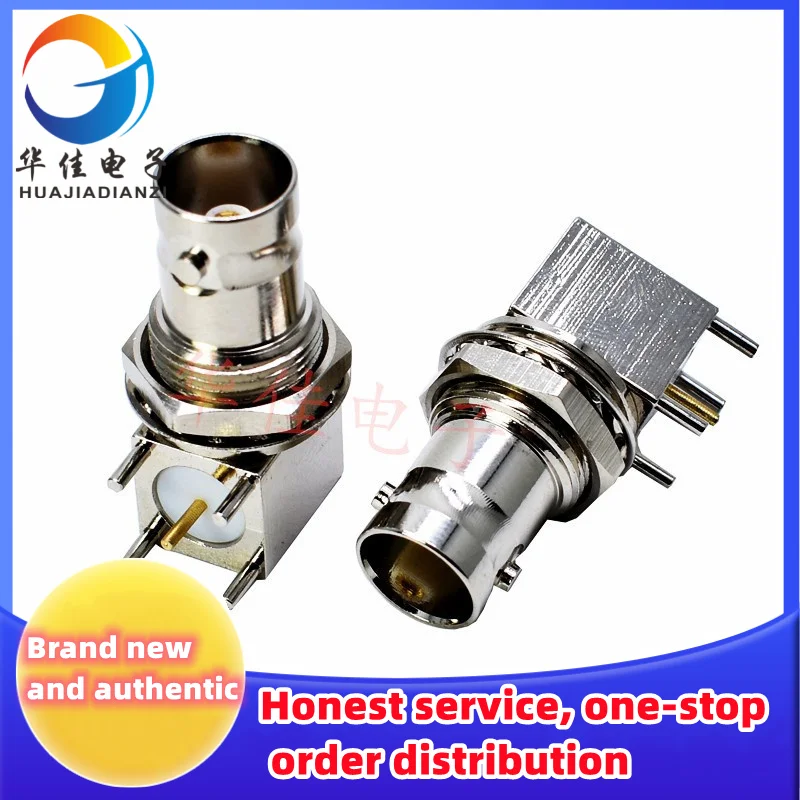 2PCS All copper BNC-KWE 29MM/34MM female base 50 ohm 75R socket with 90 degree elbow