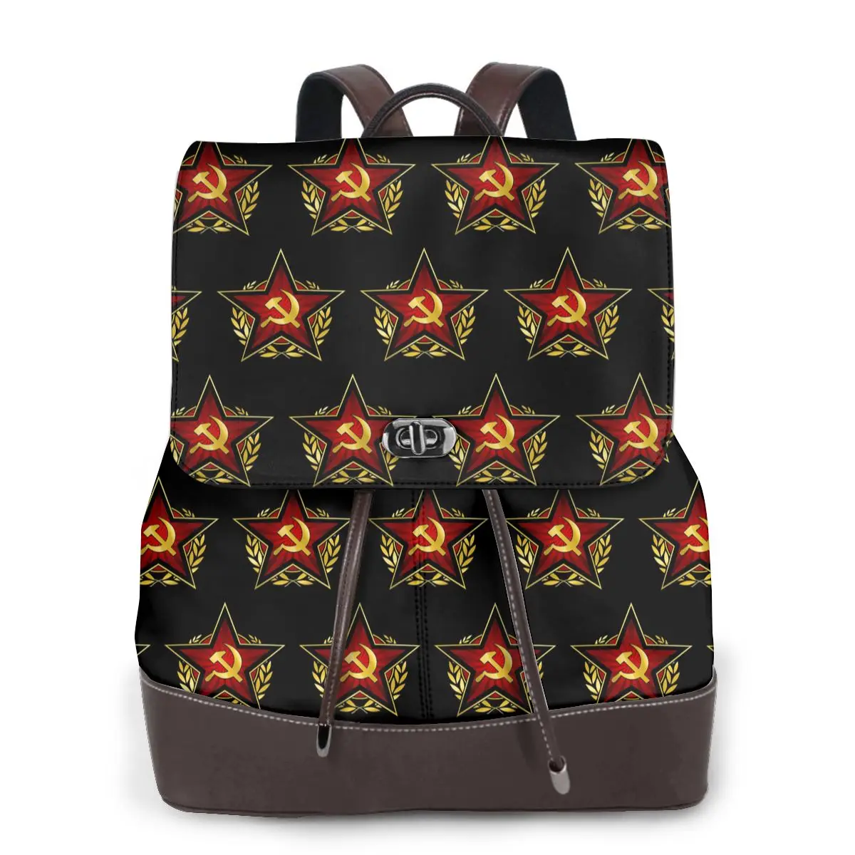Hammer And Sickle CCCP Soviet Union Coat Of Arms Bookbag School Student Bags Hiking Travel Daypack for Women Derma Backpack