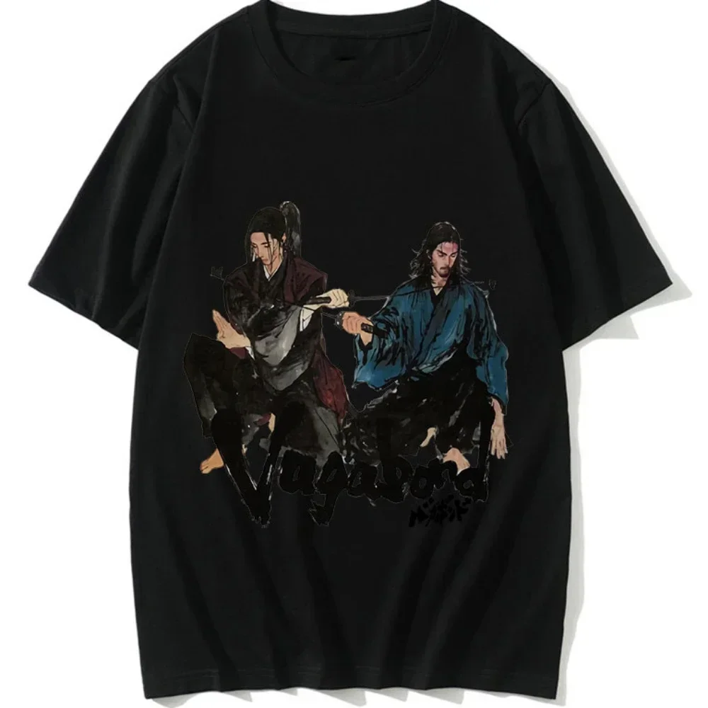 2024 Japan Harajuku Anime Vagabond T Shirt Sasaki Kojiro And Miyamoto Musashi Manga Print T-Shirt Men Woman T Shirts Tops Unisex