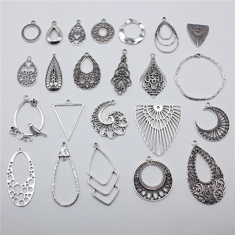 10 sztuk Vintage kropelki wody Charms do tworzenia kolczyków DIY kolczyki dokonywanie ustaleń akcesoria części kolczyków
